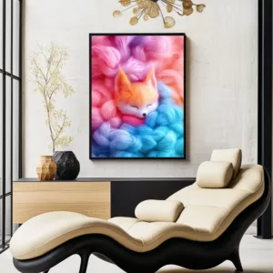 sleeping fox poster print