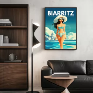 Biarritz poster Art illustration France