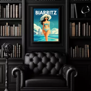 Biarritz poster Art illustration Europe