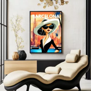 Barcelona poster Art illustration print