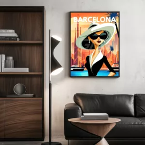 Barcelona poster Art illustration wall