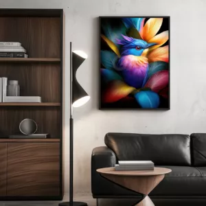 Colorful bird poster art