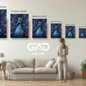 peacock poster sizes