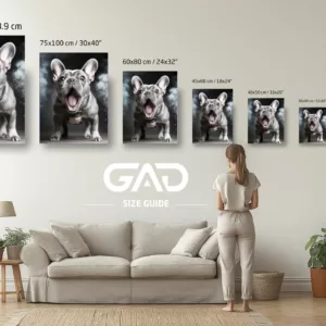 french bulldog poster sizes