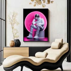 disco ball man head poster