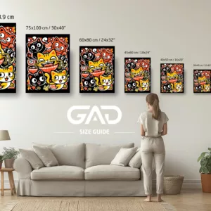 Cat Eating Ramen Poster size