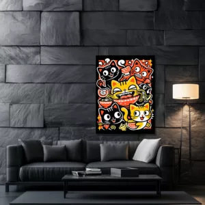 Cat Eating Ramen Poster japan