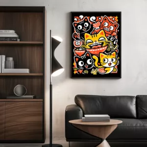 Cat Eating Ramen Poster world
