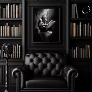 Chimpanzee Toilet Poster wall art