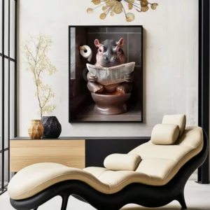 Hippopotamus Toilet Poster