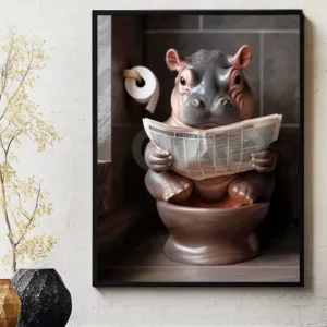 Hippo Toilet Poster