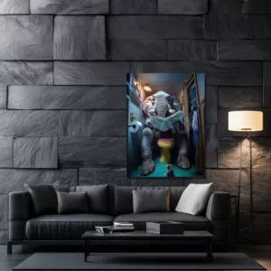 Elephant Toilet Poster funny